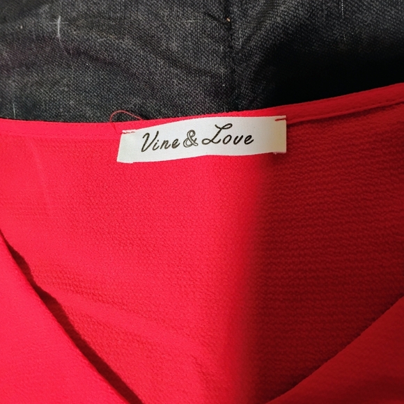 Vine & Love Bold Red Blouse (NWOT) - Picture 5 of 8